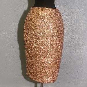 NWT Kayamiya Light Rose Sequin Elastic Waist Skirt Women’s Size M